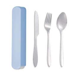 3pc Portable Suit Students Go to School Dining Suit His Knife and Fork Spoon with Receive a Case