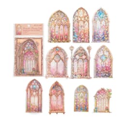 10Pcs Moonlight Sonata Decorative Sticker Retro Ice Crystal Flower Window Scrapbooking Material Label Diy Diary Album Planner