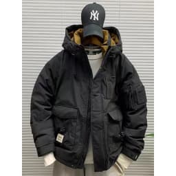 New 2025 Men's Parka down Jacket Thickened Warm Casual Loose Fit White Duck Feather Workwear Style Windproof Youth Fashion