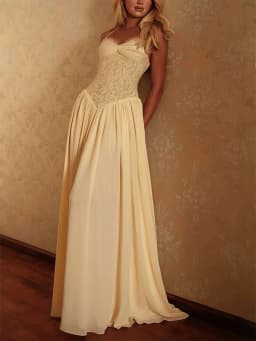 Elegant Lace Patchwork Corset Long Dress Women Halter Backless Bandage Slim Maxi Dress 2026 New Wedding Guest Evening Party Gown