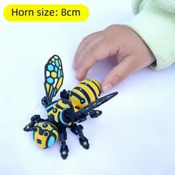 3D Printed Mechanical Bee Toy Joints Can Move Sizes 8/10cm Jointed Full Movable Birthday Gift Realistic Animals Decorative