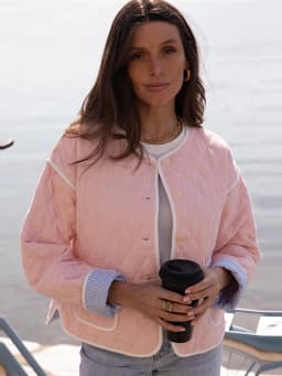 Argyle Panelled Patchwork Thin Padded Jacket Women Elegant O-neck Long Sleeve Single Breasted Pockets Coats New Ladies Outerwear