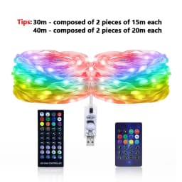 Intelligent Christmas Tree Sprite String Light 40M RGB IC Bluetooth DIY LED Waterproof String Light USB Christmas Light