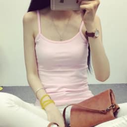 Women's Solid Color Spahetti Straps Sleeveless Slim Camisole Summer Wear Outside Female Short Tops Vests