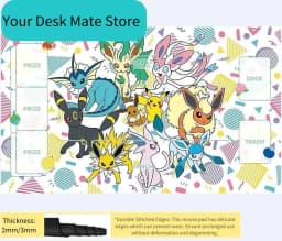 Cute Sleeping Snorlax Playmat with Zones Desk Mat for TCG Gaming Collectors