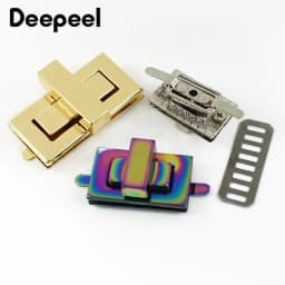 2Pcs Deepeel Metal Lock Buckle Bag Turn Twist Locks Clasp Handbag Purse Decoration Closure Buckles Bags Latch DIY Accessories