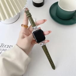 Genuine Band For Apple Watch Leather strap 41mm-45mm 49mm 38mm 40mm 42mm 44mm Slim bracelet iwatch series ultra 2 9 8 7 6 5 4 3