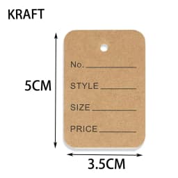 100pcs 3.5x5cm Kraft Paper Tags White Price Labels Color Blank Cards for DIY Jewelry Retail Clothes Size Tag Store Hang Labels