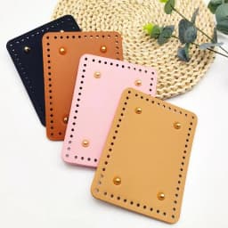Rectangle Shaped PU Bag Bottom For Knitted Bag Crochet Bag Durable Bag Bottom With Rivet Bag Accessorie