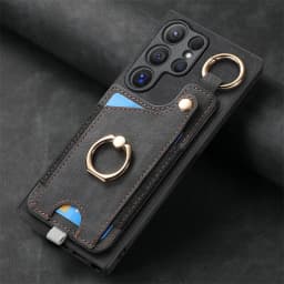 Luxury Leather Magnetic Shockproof Card Slot Case For Samsung Galaxy S25 S24 S23 S22 S21 Ultra + Plus FE Ring Stand Wallet Cover