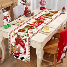 Santa Claus Christmas Table Runner Christmas Decorations For Home 2025 Xmas Table Flag Navidad Noel Gifts New Year Tablecloth