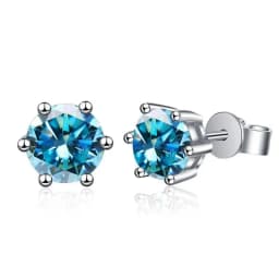TY D Color Brilliant Round Cut Lab Moissanite Dia Stud Earrings For Women 925 Sterling Silver Plated Wedding Fine Jewelry Gift