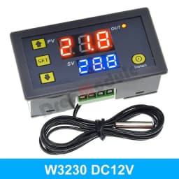 W3230 DC 12V 24V AC110-220V Probe Line Digital Temperature Control LED Thermostat Regulator Heat/Cooling Control Thermoregulator