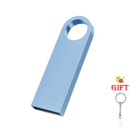 Free Custom Logo USB Flash Drive Pen Drive 8GB 16GB 32GB 64GB 128GB Metal Pendrive Card Memory Stick Drives U Disk with Key Ring