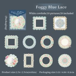 20 Sheets Lace Series Scrapbooking Decorative Stickers for DIY Photo Frame Collage Decoration Craft Supplies