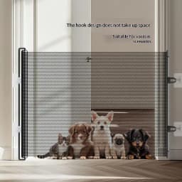 ~Retractable Pet Gate Dog Baby Retractable Gate No-Drill Childproof Net Fence Cat Baffle For Indoor Pet Dog Barrier Fences