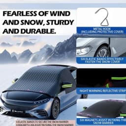Automobile Snow Protection Cover for Front Windshield, Anti-Freezing and Anti-Frost Snow Magnetic Suction Snow Guard, Car Cover