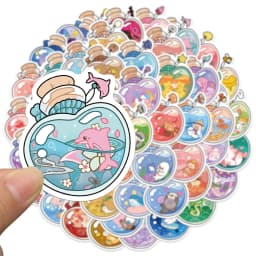 50PCS Bottle Elf Stickers Exquisite and Cute Account Materials Phone Cases Laptop Suitcases Water Cups Waterproof Stickers