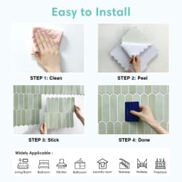 1/10pcs 3D Fish Scale Tile Sticker, Self-adhesive 3D Green Tile Backsplash for Kitchen Bathroom, Water Mold Resistant, 30x30cm