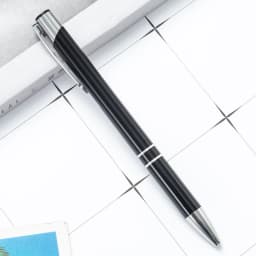 50Pcs/Lot Ballpoint Pen Black Blue Ink School Office Student Pen Free Customized Logo Name Text