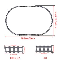 MOC Creative Expert Ideas City Train Tracks Straight Curved Ellipse Crossings Rails Bricks Building Blocks DIY Toys for Kids GIF
