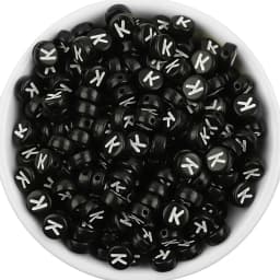 7x3.5mm Black Acrylic Beads Flat Round Pick Letters Loose Alphabet Spacer Beads Supplies For Jewelry Making Bracelets Accessory
