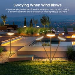 2PCS Solar Pathway Light Sway by Wind Solar Swaying Lights Bright 12H IP65 Waterproof for Outside Yard Path Patio Lawn Decor
