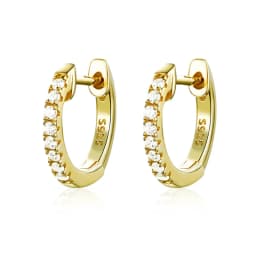 Gold Silver Color Simple Huggies Full Rainbow Zircon Hoops Earring for Women Fashion Drops Piercing Pendiente Ohrringe Jewelry