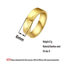 Kinitial Stainless Steel Mountain Range Crescent Moon Thumb Stacking Ring For Women Men Charm Jewelry Gift