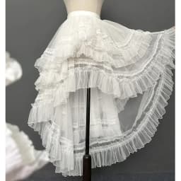 Gothic Lolita Layered Underskirt Sweet Princess Mesh High Low Ruffled Skirt for Women