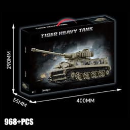 Military MOC Tiger Heavy Tank Army Main Battle Tank Soldiers Figures Building Blocks Bricks Set Toys For Boys Men Gifts