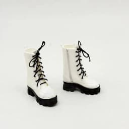 1/12 Doll High Ankle Boots 1 Pair Lace Up Side Zipper Thick Sole Mini Shoes for Doll Hobbyist DIY Dress Up