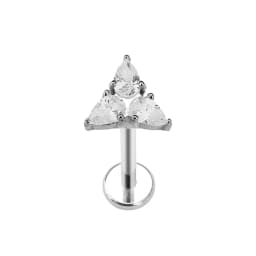 Heart Bird Flower Butterfly Labret Piercing Eye Shape Daith Conch Earring Teardrop CZ Lip Stud 316L Surgical Steel 16G