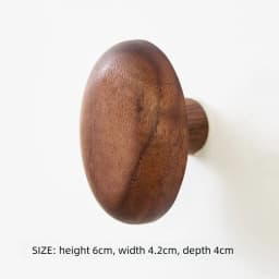 Scandinavian Solid Wood Handle Clothes Hook Coat Hook Wall-mounted Hook Punch-free Door Clothes Hanger Pebble Shape Cabinet Door