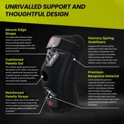 NEENCA Knee Brace Support with Gel Pads & Side Stabilizers for Pain Relief Adjustable for Meniscus Tear Arthritis ACL MCL