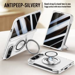 Luxury 360 Rotating Magnetic Stand Hand Strap Case for iPhone Duo 18 Duo Fold Wide Shockproof for Magsafe Film-Integrated Cover