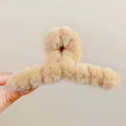 Solid Fluffy Cross Hair Claw For Women Girls Sweet Hair Ornament Plush Headband Hair Claw Clip Hairpin Fashion Hair Accessories