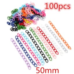 New Fashion Multi-colors Mixed Alloy Open Rings Lobster Clasp Hooks Ball Chains DIY Jewelry Making Findings Supplies