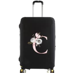 Luggage Case Suitcase Protective Cover Pink Flower Letter Name Pattern Travel Elastic Luggage Dust Cover Apply 18-28 Suitcase