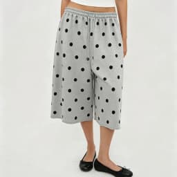 Casual Wide Leg Cropped Sweat Pants Women Drawstring Elastic Waist Raw Hem Loose‑Fit Knee‑Length Culottes Streetwear Trousers