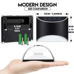 Solar LED Light Outdoor Wall Lamp IP65 Waterproof Solar Powered Sconce Lights for Garden Fence Stair Step Patio Yard Decoration