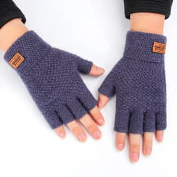 Winter Fingerless Gloves For Women Men Thick Elastic Knitted Alpaca Wool Warm Half Finger Mittens Outdoor Driving Gloves Unisex