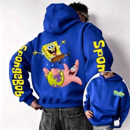 SpongeBob SquarePants Cartoon Anime 2026 New Spring and Autumn Men's and Women's Fashion Hooded Sports Hoodie