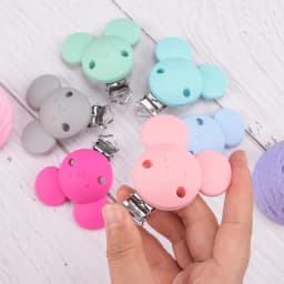 LOFCA 3pcs/lot Silicone Heart Mouse Shape 4.5CM Clips Creation Pendant Tools Multi Colors For Necklace Jewelry Accessories