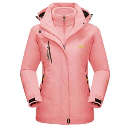 TACVASEN Womens 3 in 1 Winter Fleece Jacket Waterproof Ski Snowboard Jackets Work Rain Coat Outdoor Windbreaker Female Parka