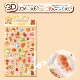 6-Style Japanese 3D Cute Stickers - Crystal Embossed Design for Phone Case, Journal, Dairy Photo, DIY & Creative Collag Material