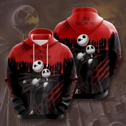 Spring and Autumn New 3D Printing TNBC Jack Skellington Unisex Couple Hoodie Children's Street Leisure Sports Large Pullover