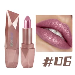 6-color dazzling gold moisturizing long-lasting lipstick Diamond pearl fine sparkle color lipstick