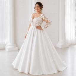 Customized Plus Size Wedding Dress Long Sleeve Lace Bridal Gown A Line Elegant Bride Dress Backless