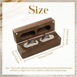 Wood Double Ring Box Free Engraving Name Wedding Ring Engagement Bearer Box Custom Proposal Modern Rustic Wedding Wide Ring Box